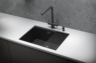 Мойка кухонная Granula 6045U, ЧЕРНЫЙ МАТОВЫЙ